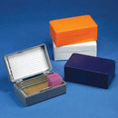 Assorted Rankin 12-slide storage boxes for organizing small items, with transparent lids and secure compartments.