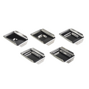 Pack of 12 Rankin metal embedding molds, 15x15mm, used as consumables for casting or embedding metal components.