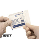 Box of 100 sterile non-adherent pads from Rankin, soft absorbent consumables for wound care, shown in a 2x3 box.