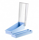 Blue plastic Rankin slide file storage system with 200 slide slots for organizing consumable film or photo slides.