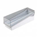 Blue plastic slide file storage system by Rankin, designed for organizing consumable slides in a compact, durable container.