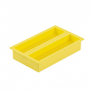 Blue Rankin plastic slide file storage system with 200 slots for organizing and storing consumable slide files.