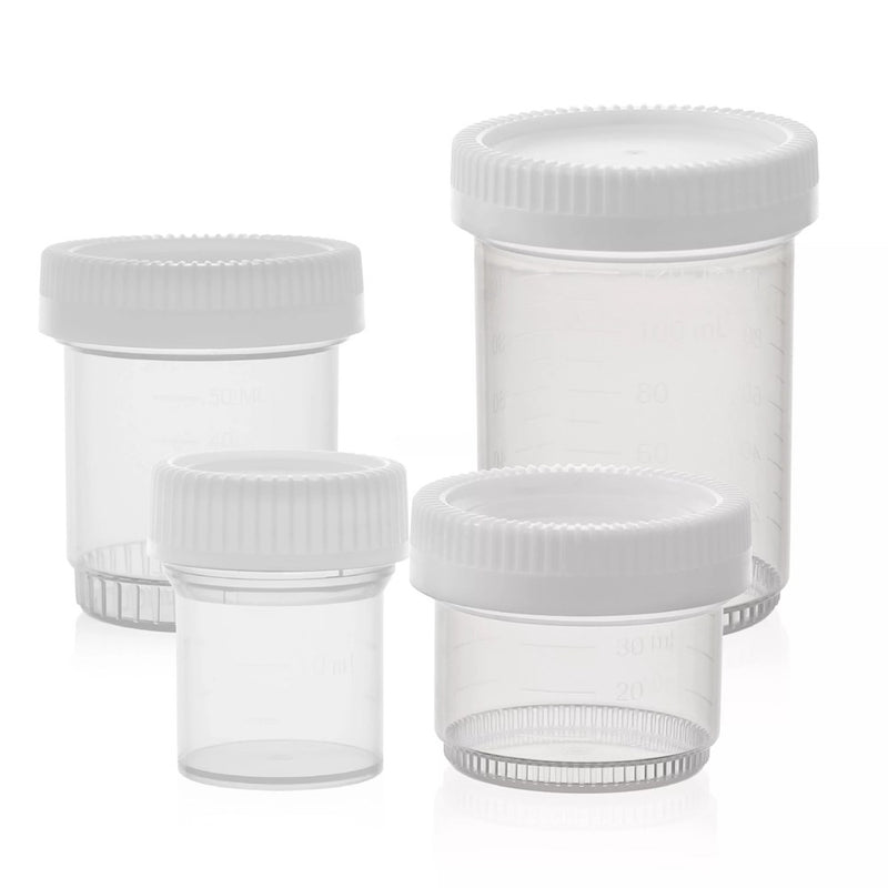 Empty Specimen Containers | Leak-Proof & Stackable | Rankin Biomedical
