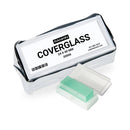 Set of 10 Rankin glass coverslips, 24 x 50 mm, used as lab consumables for microscopy and specimen mounting.
