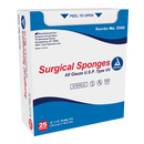 Box of 50 sterile woven gauze pouches by Rankin, 2x2 inch, 8-ply, ideal for medical consumables and wound care.