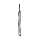 Rankin metal scalpel handles for surgical use, shown with three blades, durable stainless steel construction for medical procedures.