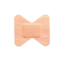 Pack of 100 Rankin fabric bandages in a four-wing box, suitable for wound care and healing.