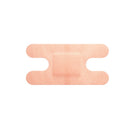 Box of 100 Rankin fabric bandages with four wings, sterile consumable first aid supplies for wound care.