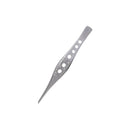 Rankin ergonomic stainless steel forceps with angled serrated tips, designed for precise gripping in medical or laboratory use.
