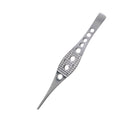 Rankin ergonomic stainless steel forceps with angled serrated tips, designed for precise grip and comfort in consumables applications.