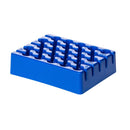 Blue Rankin centrifuge tube racks holding 5ml tubes, set of 5, designed for laboratory consumables and sample organization.