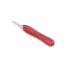 Black ergonomic plastic scalpel handles from Rankin, designed for precise surgical instrument handling.