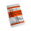 Rankin biohazard transport bags with tear top and document pouch, 6x9 inches, durable consumables for safe hazardous waste transport.