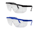Black box of 50 Rankin safety eye glasses, protective consumables with clear lenses and durable frames for safety.