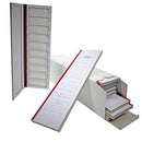 Black Rankin chipboard slide folder with 10 slides, ideal for storing and organizing photographic or collectible slides.