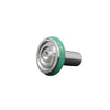 Blue circular Rankin cryostat specimen disc cryo chuck for Leica and Dakewe cryostats, 22mm diameter, consumable laboratory tool.