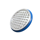 Blue circular 22mm cryostat specimen disc cryo chucks for Leica and Dakewe cryostats, used as consumables in laboratory specimen preparation.