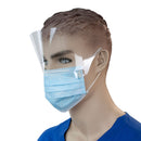 Box of 50 Rankin face masks with face shields, disposable consumables for protective face covering and facial protection.