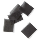 Black Biopsy Foam Pads from Rankin, sterile consumables for medical procedures, shown in a pack of 1,000.