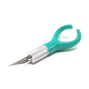 Ergonomic index finger scalpel handle by Rankin, designed for precise surgical cutting and comfortable grip in medical procedures.