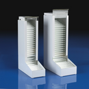 Rankin tube dispenser for glass culture tubes, suitable for 10x75mm and 12x75mm consumable culture tubes.