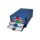 Pack of five Rankin slide folder storage racks for organizing consumable files and documents efficiently.