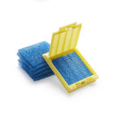 Blue Rankin biopsy foam pads, consumable medical supplies, pack of 1,000, used for sample collection and diagnostic procedures.