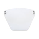 Rankin clip-on disposable face shields, consumables, shown in a box of 12 for protective face coverage.
