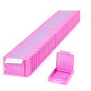 Slim Biospy Cassettes Taped by Rankin, white consumables for medical testing, shown in a close-up image.