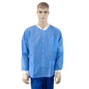 Box of 10 white waist-length lab jackets from Rankin, designed for professional and laboratory use.