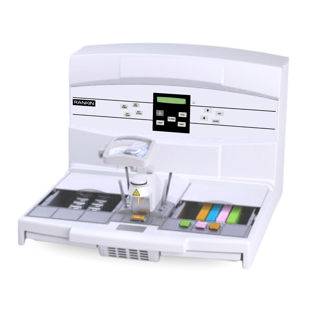 Rankin Embedding Station equipment with control console and electronic components for embedding procedures.