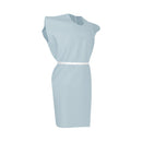 Set of 50 white Rankin exam gowns, unclassified medical gowns with ties, designed for healthcare professionals.