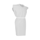 Pack of 50 white Rankin exam gowns, unclassified medical gowns with ties, suitable for healthcare and laboratory use.