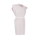 White Rankin exam gown, unclassified medical gown in a box of 50, with ties and long sleeves, suitable for clinical use
