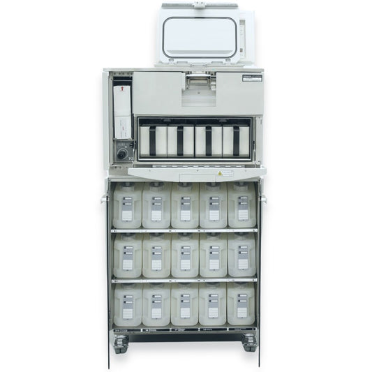 Refurbished Sakura Tissue-Tek VIP 5 tissue processor used in laboratories for tissue sample processing.