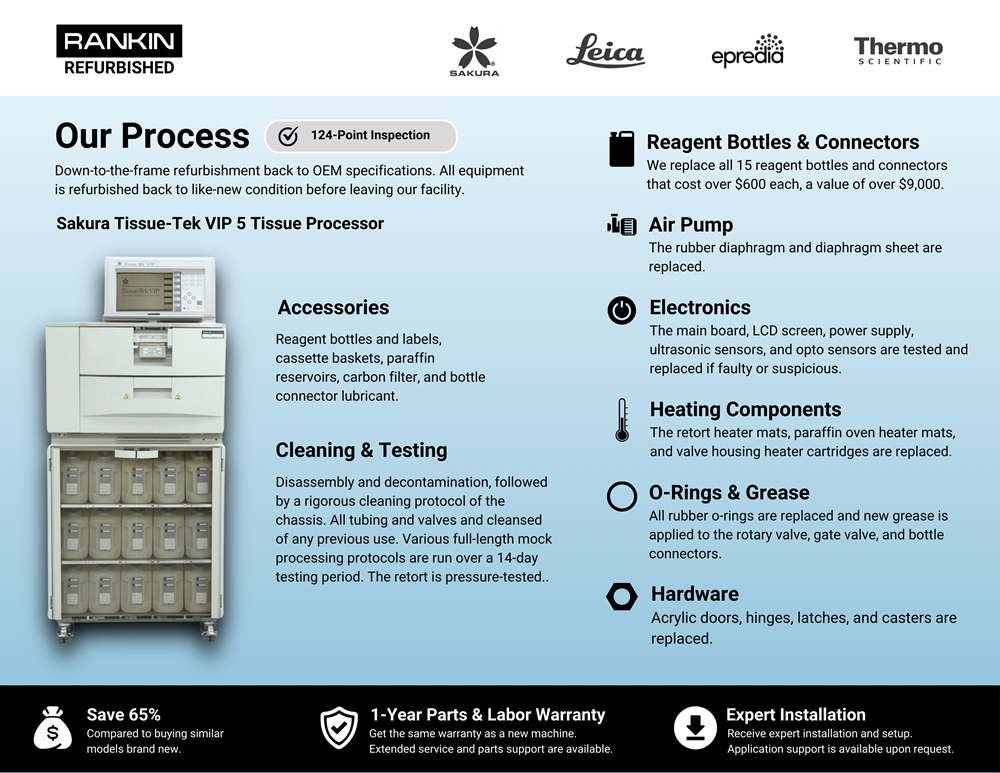 Sakura Tissue-Tek VIP 5 Tissue Processor | Rankin Biomedical