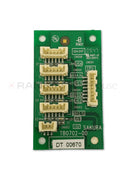 Ultrasonic sensor board for Sakura VIP 6 tissue processor, repair part by Sakura Tissue-Tek, showing electronic component layout.