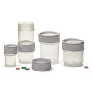 Simport Scientific SecurTainer III 120ml specimen container for specimen storage, shown in a case of 300.