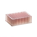 Simport BioBlock 96 deep well plate with round bottom, 1.2mL capacity, pink polypropylene, 4 per pack, 6 packs per case.