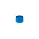 Blue Simport Scientific colored closures with caps and lip seals, 1000 per case, for laboratory consumables.