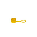 Yellow Simport Scientific colored closures with caps, O-rings, and loops for laboratory consumables, 1000 pieces per case.