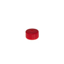 Red flat caps with lip seal closures from Simport Scientific, 1000 per case, used as colored closures for laboratory consumables.