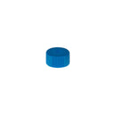 Blue Simport Scientific colored closures with flat caps and O-ring seal, shown in a box of 1000 for laboratory use.