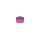 Lilac Simport Scientific colored closures with flat caps and O-ring seals, 1000 per case, used as consumables for laboratory containers.