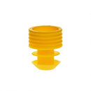 Yellow polyethylene flange plug cap, 12mm size, Simport Scientific consumables, shown in a pack of 1000 for laboratory use.