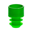 Green polyethylene flange plug cap, 16mm size, Simport Scientific consumable shown in a pack of 1000 for laboratory use.