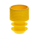 Yellow polyethylene flange plug cap, 16mm, Simport Scientific consumables, shown in a pack of 1000 for sealing and protection.