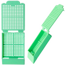 Simport Scientific Histosette I biopsy cassettes with 30-degree angle, lilac color, 1,500 per case, used for tissue sample processing.