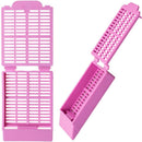 Simport Scientific Histosette I Tissue Cassettes in lilac, 45-degree angle, used for tissue sample embedding, pack of 1,500.