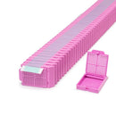 Histosette II Laser Biopsy Cassettes by Simport Scientific, taped, lilac color, 2000 per case, used for tissue sample processing.